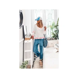 Grungemama Blouse Alima Blanc/rose