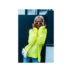 Grungemama Pull Kiss Jaune Fluo