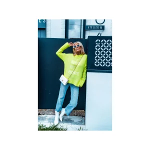 Grungemama Pull Kiss Jaune Fluo